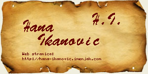 Hana Ikanović vizit kartica